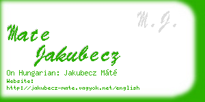 mate jakubecz business card